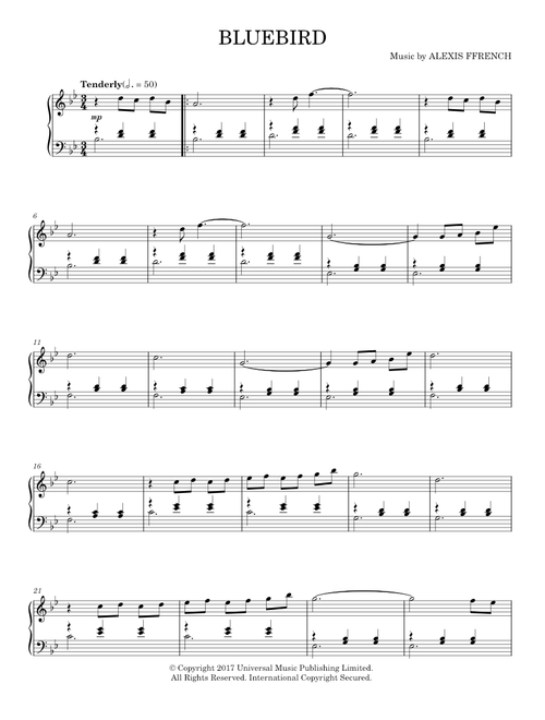 Bluebird - Alexis Ffrench (Piano Solo)
