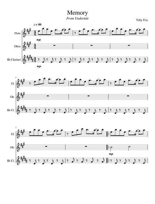 Memory - Undertale (Wind Trio)