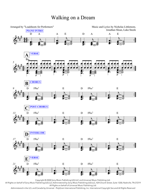 Dancing With Myself (Arr. Leadsheets for Performers) - Billy Idol (Lead Sheet - Fake Book)