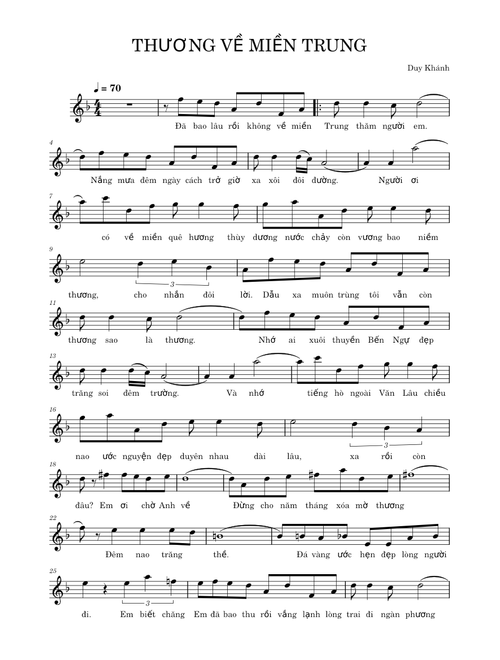 THƯƠNG VỀ MIỀN TRUNG – Duy Khánh
