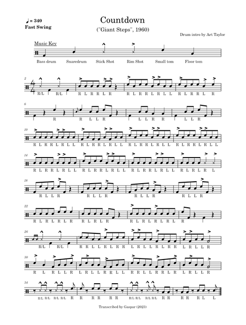 Countdown – John Coltrane Countdown – Drum Intro by Art Taylor From "Giant Steps"