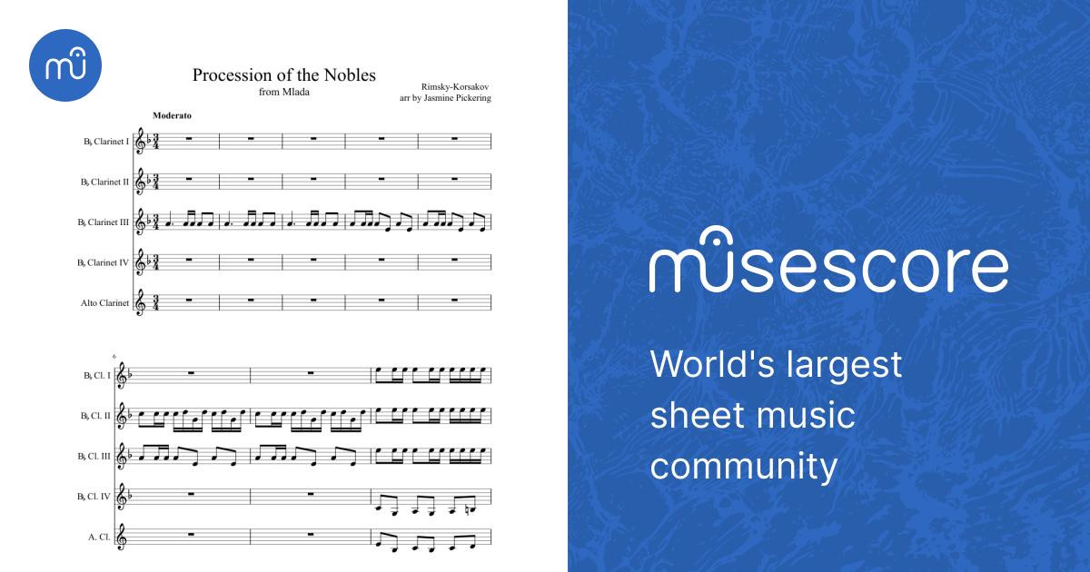 吹奏楽楽譜　PROCESSION of NOBLES from MLADA Procession of the Nobles: 1st Violin by Nikolay Andreyevich