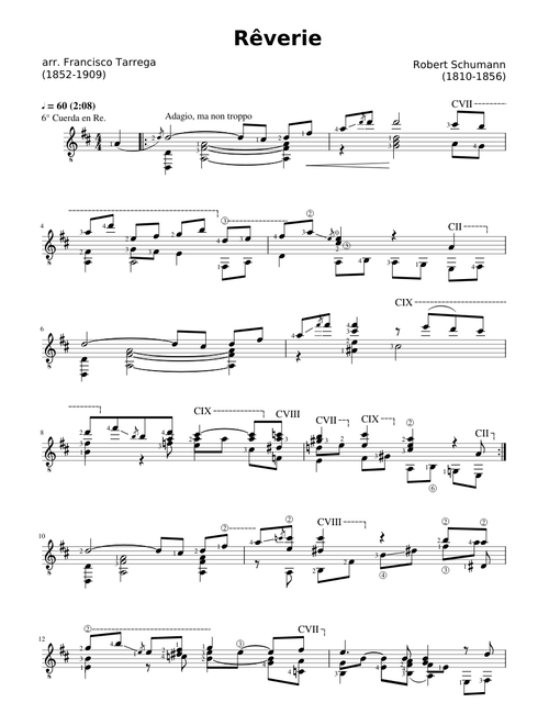Rêverie - R. Schumann - arr. Francisco Tarrega