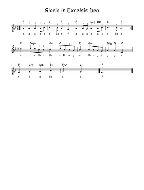 Gloria in Excelsis Deo (Kerstliedje voor de rechterhand)