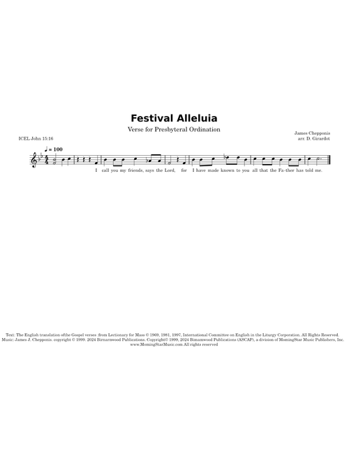 Festival Alleluia – Rev. James Chepponis
