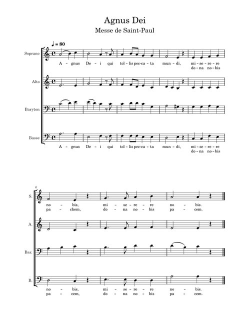 Agnus Dei de la messe de Saint-Paul – none