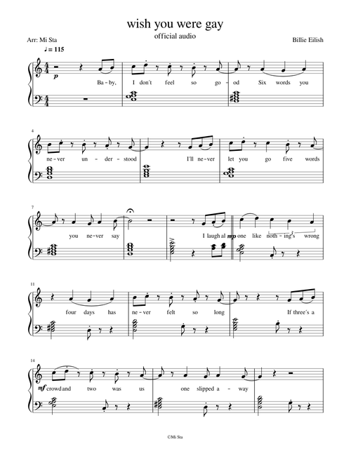 wish you were gay - Billie Eilish - Piano Tutorial