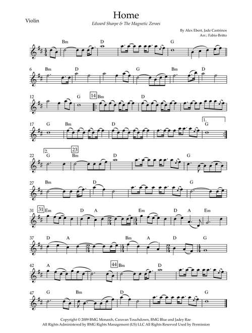 Home (Arr. Fabio Britto) - Edward Sharpe & The Magnetic Zeros (Violin Solo)