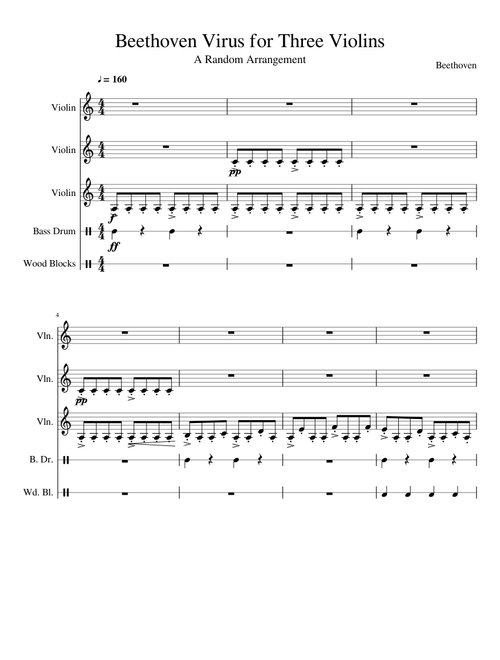 Beethoven Virus for Three Violins