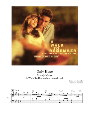 Play Official version of Only Hope Sheet Music by Mandy Moore for Piano ...