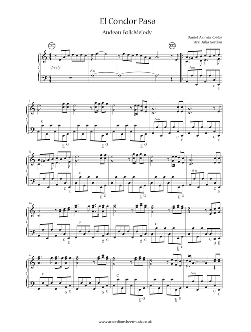 El Condor Pasa (Arr. Julia Gordon) (Instrumental Solo)