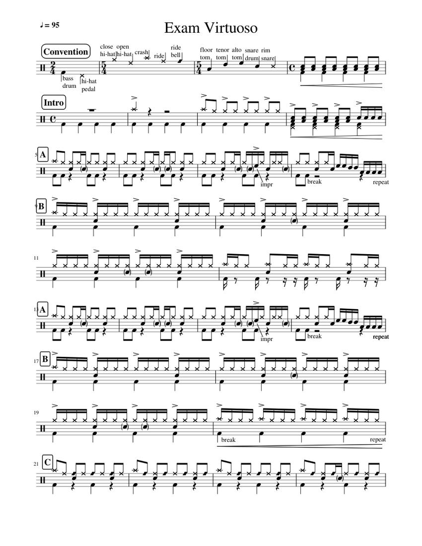 Classic Prog Rock Drumless Backing Track Sheet Music for Drum