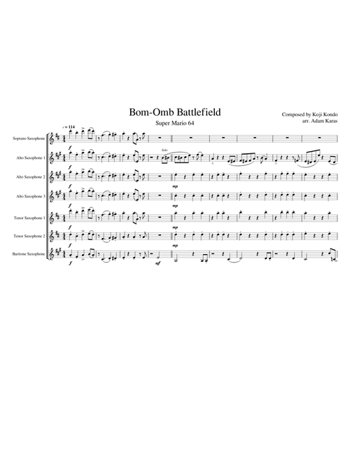 Bob-Omb Battlefield for Sax Choir