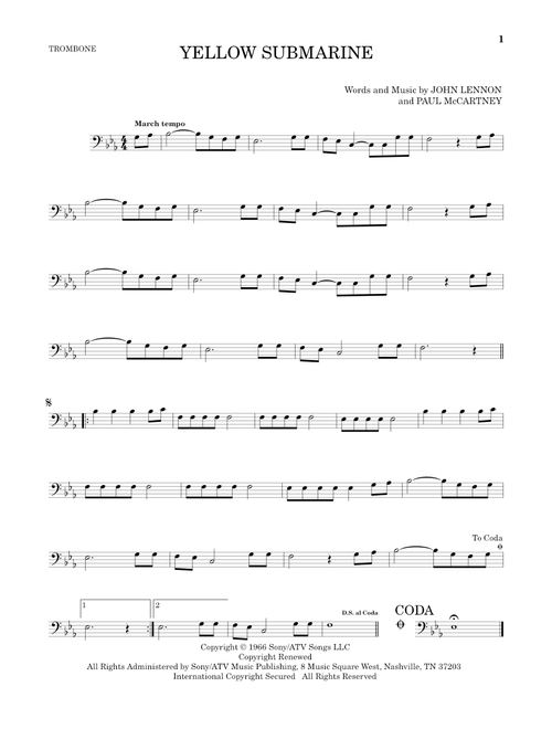 Yellow Submarine - The Beatles (Trombone Solo)