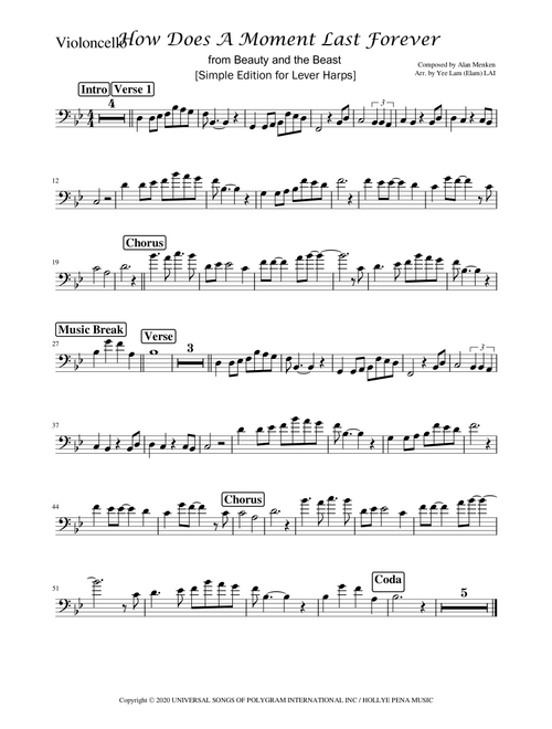 How Does A Moment Last Forever (Arr. Yeelam (Elam) LAI) - Tim Rice, Alan Menken (Instrumental Duet)