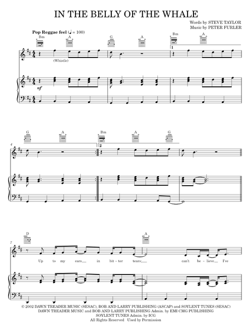 In the belly of the whale - Newsboys (Piano-Vocal-Guitar)