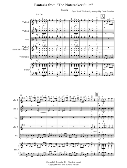 Fantasia from "The Nutcracker Suite" March for String Quartet (Arr. David Burndrett) - Pyotr Ilyich Tchaikovsky (String Quartet)