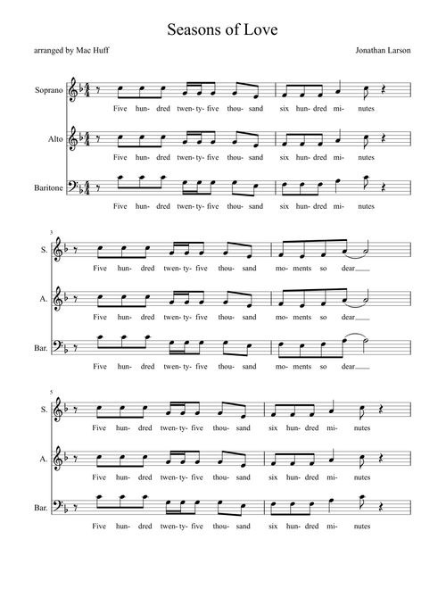 Seasons of Love SAB
