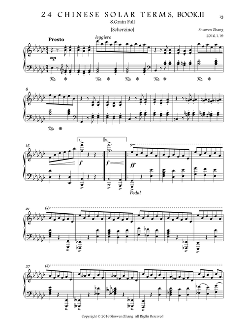 24 Chinese Solar Terms,Bk.2,No.8: Grain Full - Schuwenn Z. (Piano Solo)