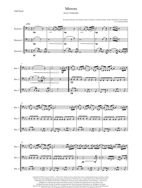 Mirrors (Arr. Fernando Britto) - Justin Timberlake (Woodwind Ensemble)