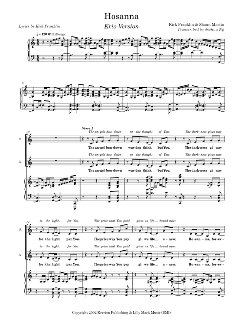 Hosanna - Kirk Franklin & Shaun Martin
