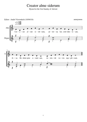 Siderum Rector Creator Alme Siderum Sheet Music for Flute, Oboe, Bassoon, Cello (Mixed ...