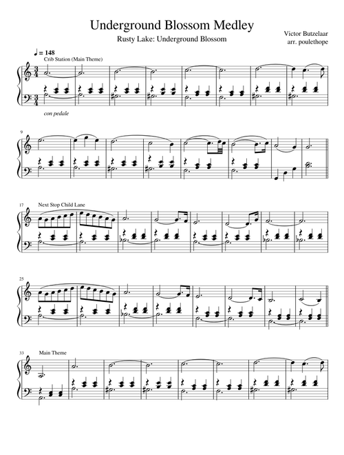 Underground Blossom Main Theme – Victor Butzelaar Medley for Solo Piano