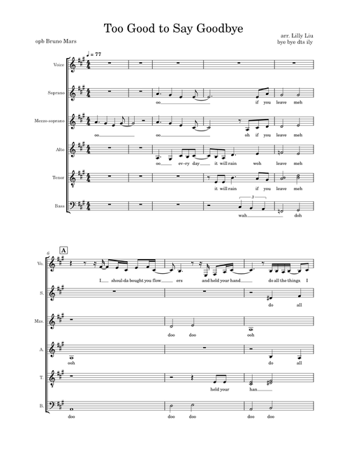 Too Good to Say Goodbye - Bruno Mars