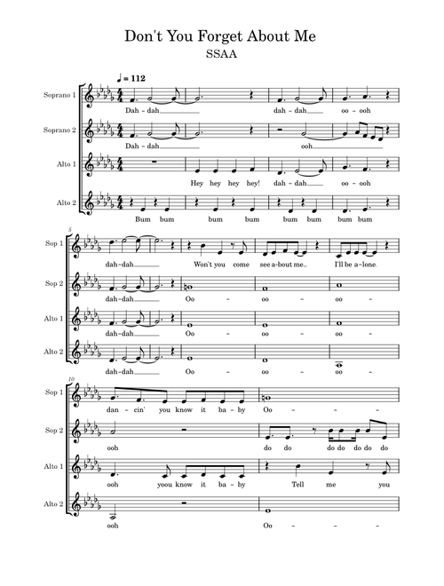 Don't You (Forget About Me) – Simple Minds SSAA