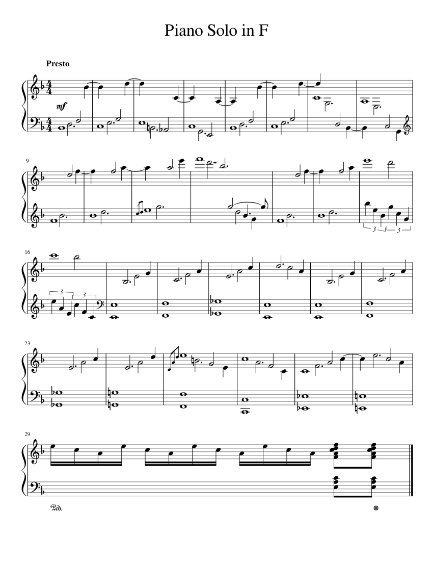 Piano Solo in F Sheet Music for Piano (Solo) easy | MuseScore.com