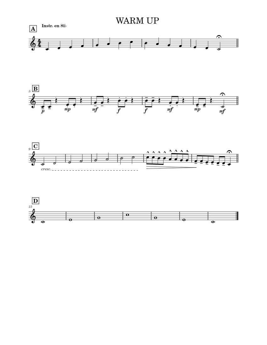 WARM UP cornet Sheet music for Trumpet in b-flat (Solo) | Musescore.com