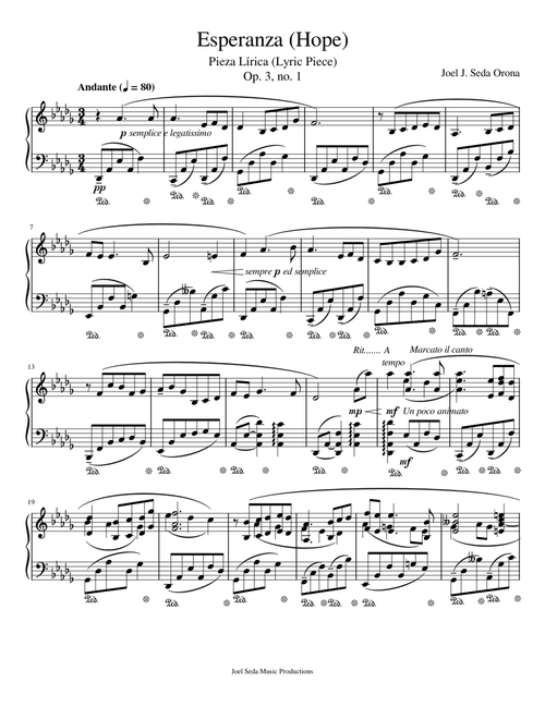 Esperanza (Hope), op. 3, no. 1