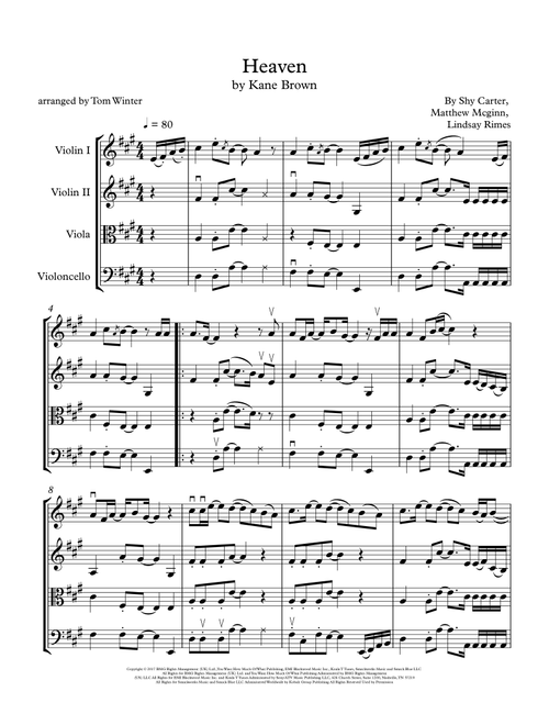 Heaven (Arr. Tom Winter) - Kane Brown (String Quartet)