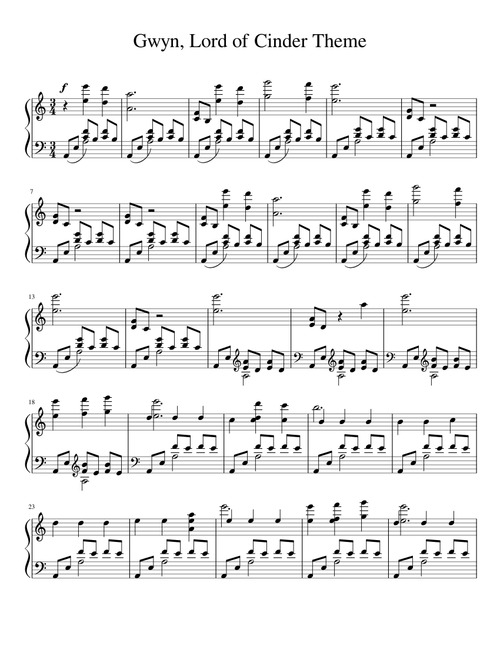 Gwyn, Lord of Cinder Theme Solo Piano