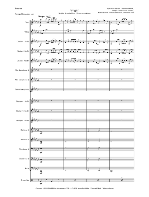Sugar (Arr. Andreas Lux) - Robin Schulz Feat James Blunt (Large Ensemble)