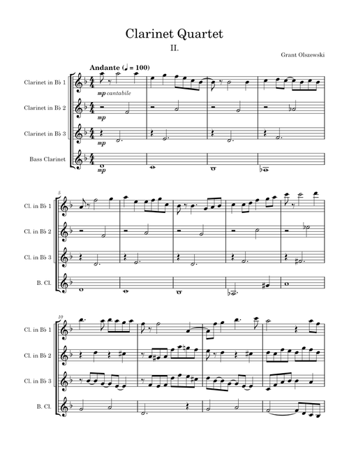 Clarinet Quartet (2nd movement)