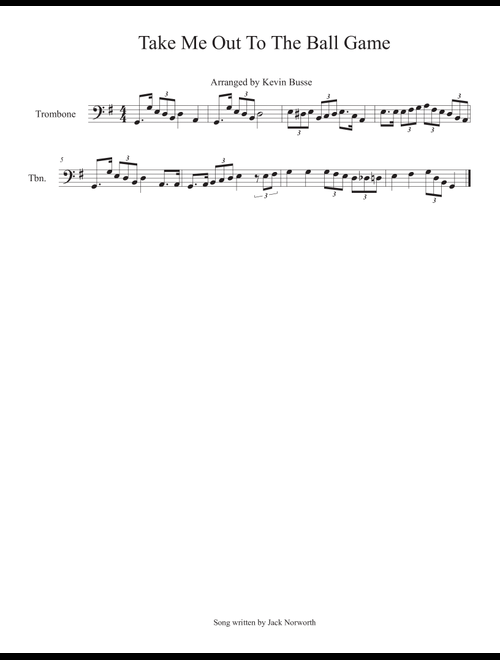 Take Me Out To The Ball Game - Trombone (Arr. Kevin Busse) (Trombone Solo)