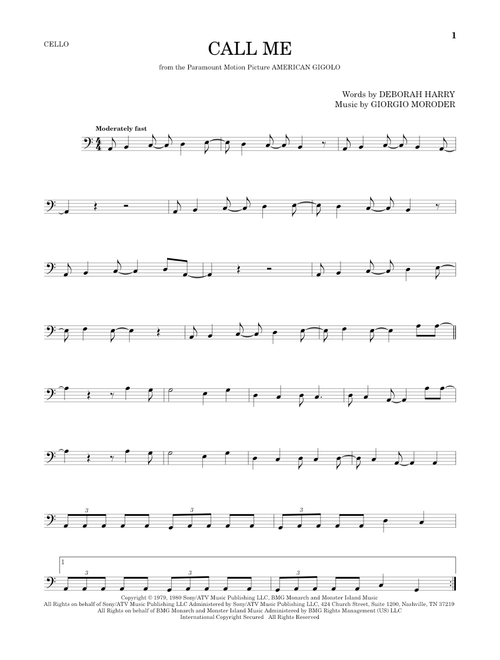 Call Me - Blondie (Cello Solo)