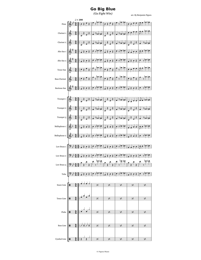 Go Big Blue Misc tunes Sheet music for Trombone, Euphonium, Tuba