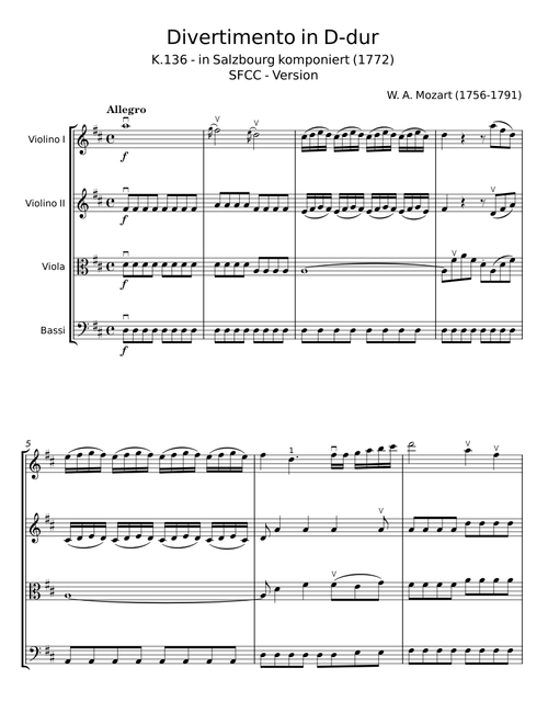 Divertimento in D major, K.136/125a - Wolfgang Amadeus Mozart