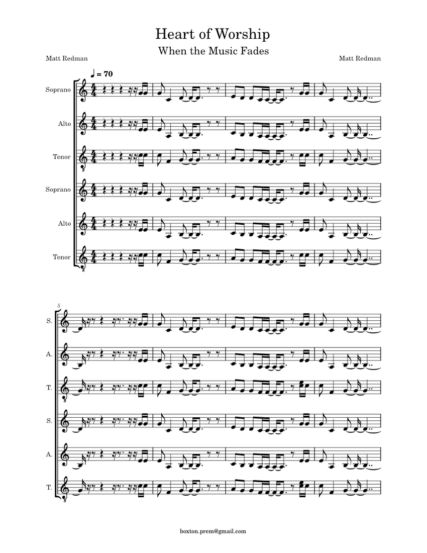 The heart of worship – Matt Redman (Released 1999) Sheet Music for ...