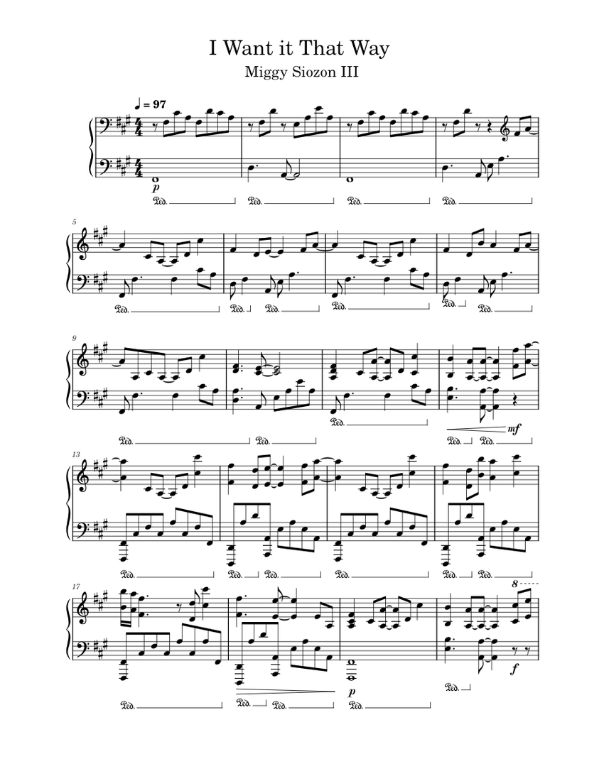 I Want it That Way - Backstreet Boys Sheet Music for Piano (Solo