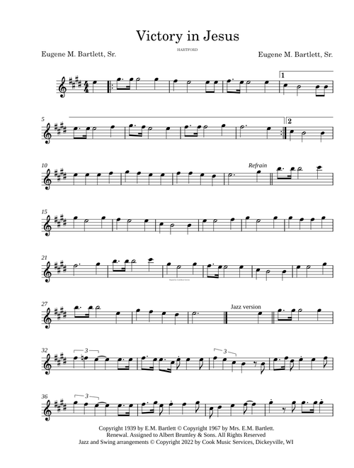 Victory in Jesus – Eugene Bartlett - Christian Jazz