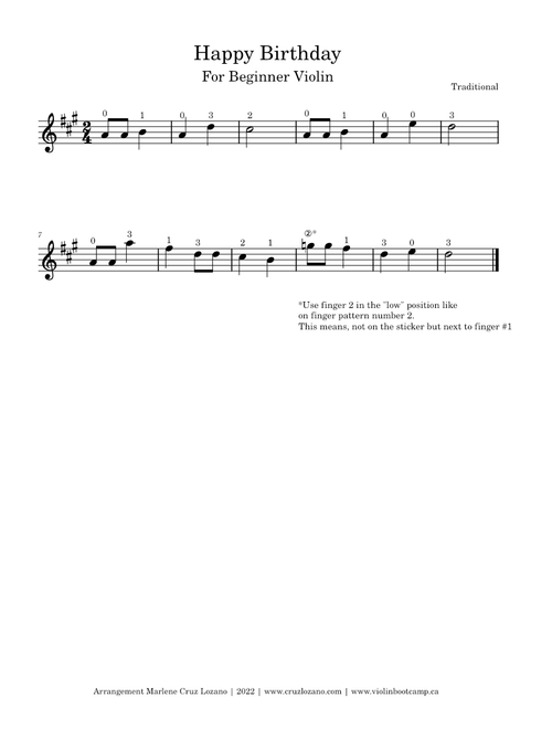 Happy Birthday For Beginner Violin