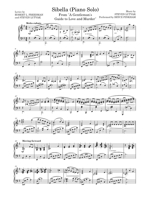 Sibella (Piano Solo) - From "A Gentleman's Guide to Love and Murder" by Steven Lutvak