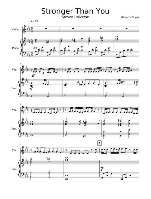 Steven Universe - Stronger Than You (Piano+Violin)