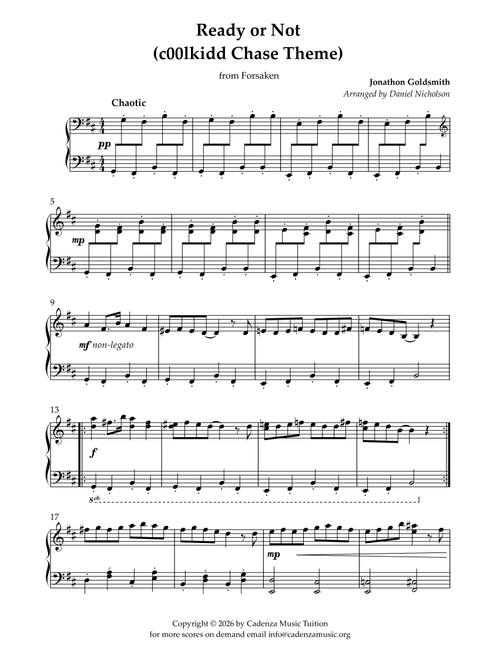 Ready or Not (from Forsaken) (Arr. Daniel Nicholson) - Key After Key (Piano Solo)