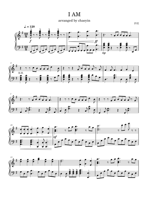 IVE - I AM (Piano Solo)
