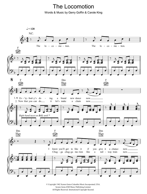 The Loco-Motion - Kylie Minogue (Piano-Vocal-Guitar (Piano Accompaniment))