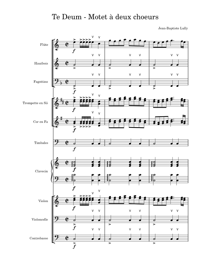 Te Deum, LWV 55 – Lully, Jean-Baptiste Sheet Music For Harpsichord ...